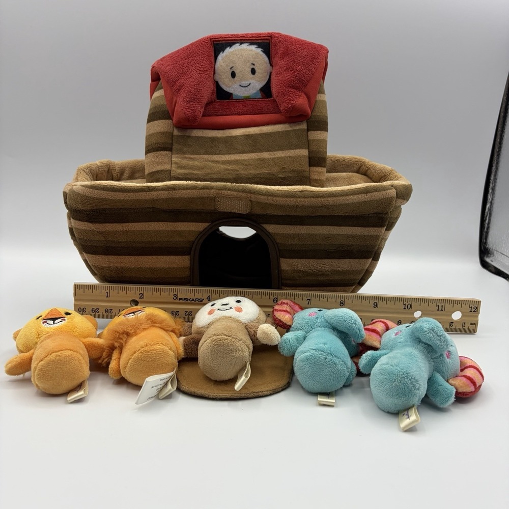 Hallmark Noahs Ark Plush Stuffed Toys 5 Itty Bittys Animals Lion Elephant Monkey - Picture 10 of 10